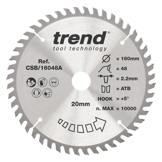 CSB/16048A - Trend Wood Circular Saw Blade 160mm x 20mm x 48T