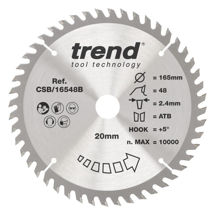 CSB/16548B - Trend Wood Circular Saw Blade 165mm x 20mm x 48T
