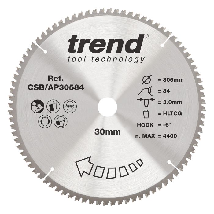 CSB/AP30584 - Trend Aluminium/Plastic Circular Saw Blade 305mm x 30mm x 84T