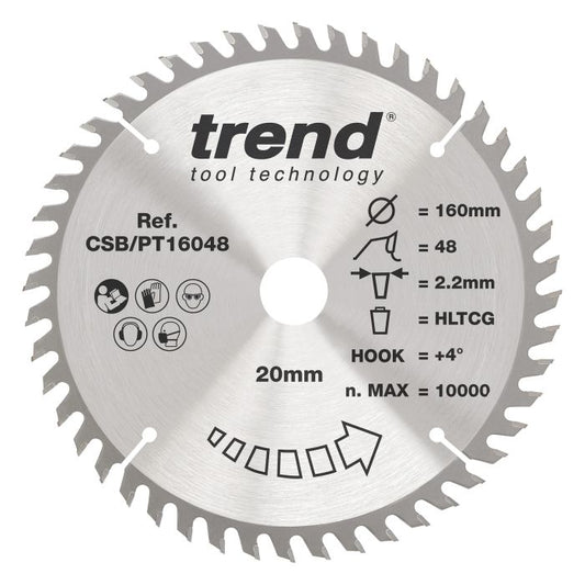 CSB/PT16048 - Trend Laminate/HPL Circular Saw Blade 160mm x 20mm x 48T