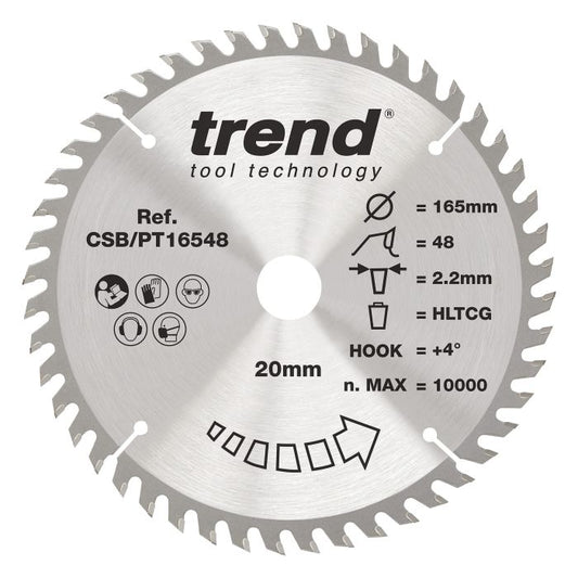 CSB/PT16548 - Trend Laminate/HPL Circular Saw Blade 165mm x 20mm x 48T