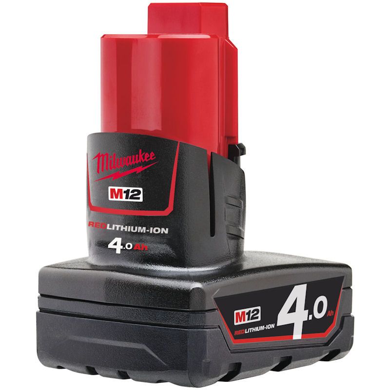 Milwaukee M12B4 M12 4.0Ah Red Lithium-Ion Battery