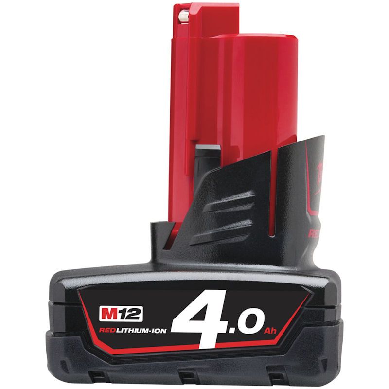 Milwaukee M12B4 M12 4.0Ah Red Lithium-Ion Battery
