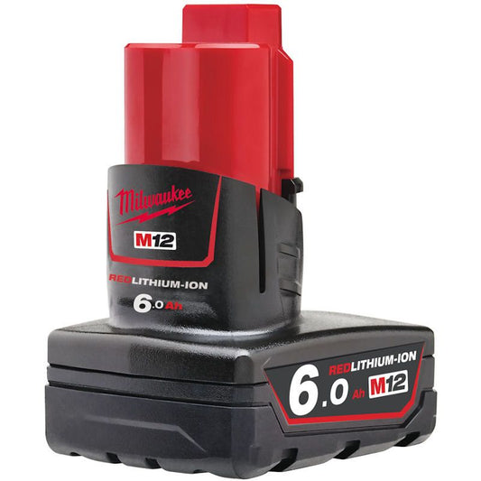 Milwaukee M12B6 M12 6.0Ah Red Lithium-Ion Battery