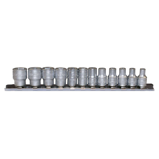 Teng Tools 1/4" Socket Clip Rail Set 6 pt 12 Pieces M1412