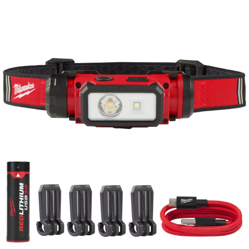 Milwaukee L4HL2-301 Red Lithium USB TrueView Head Lamp L4HL2-301